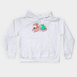 Hippo at Diving with Snorkel Kids Hoodie